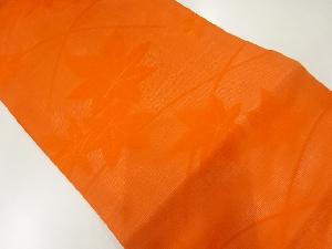 紗 芝草に楓模様織出し名古屋帯